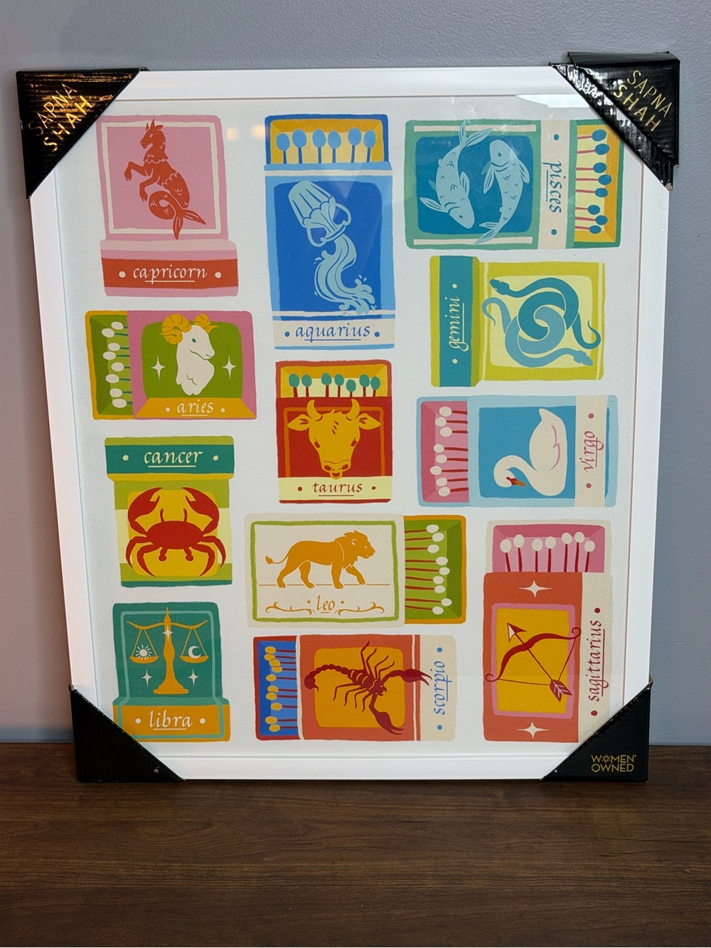 Colorful Sapna Shah zodiac signs artwork